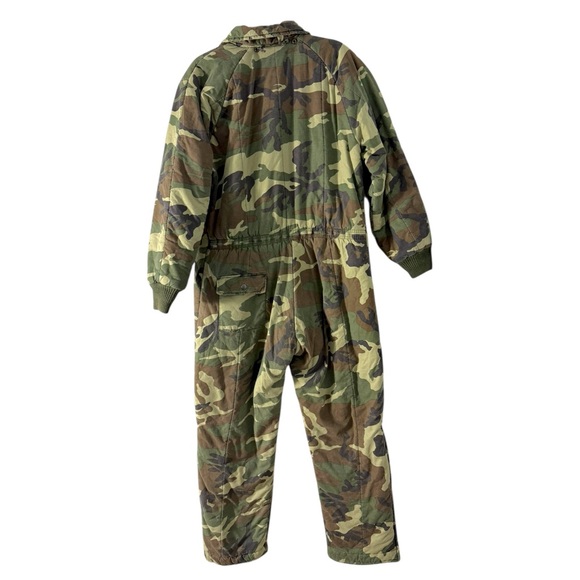 Vintage Black Sheep Camo Insulated Coveralls Jumpsuit Medium Hunting Utility - Picture 5 of 9